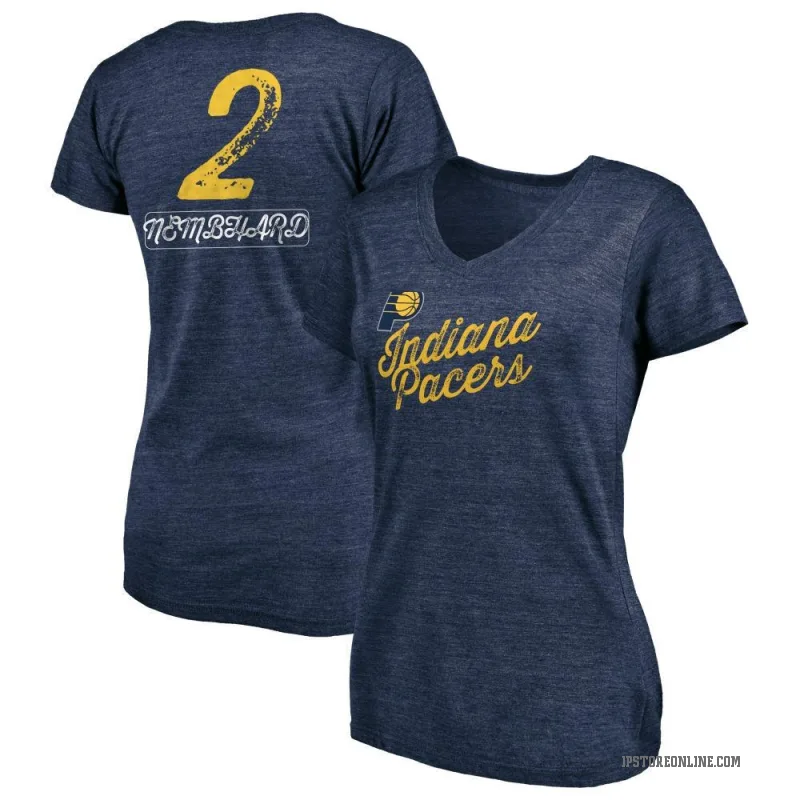 Andrew Nembhard Women's Navy Indiana Pacers Sideline V-Neck T-Shirt