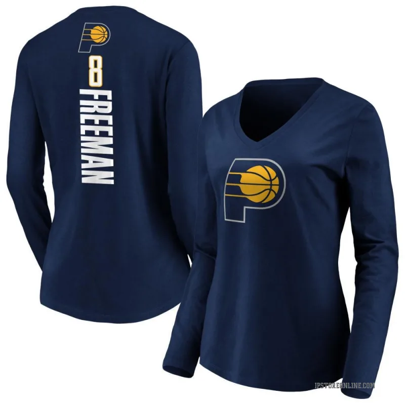 Enrique Freeman Women's Navy Indiana Pacers Backer Long Sleeve T-Shirt
