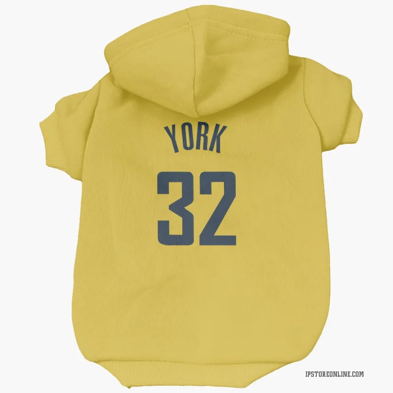 Gabe York  Gold Indiana Pacers  Cat & Dog Pet Hoodie