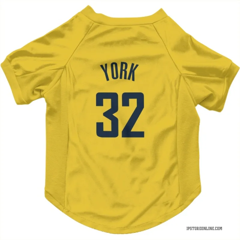 Gabe York  Gold Indiana Pacers  Cat & Dog Pet Jersey