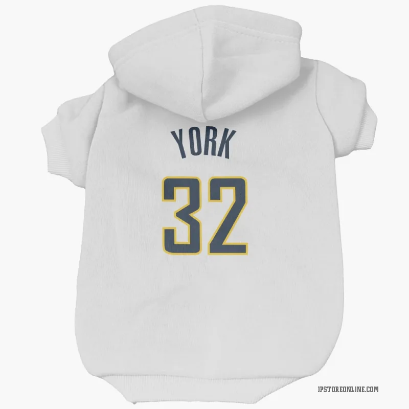 Gabe York  White Indiana Pacers  Cat & Dog Pet Hoodie
