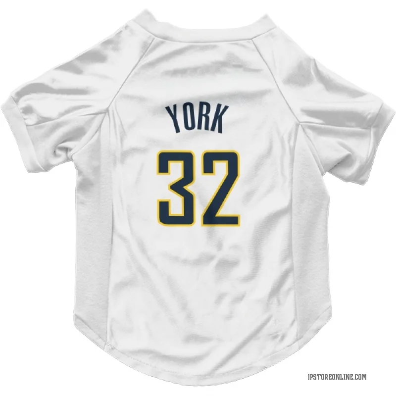 Gabe York  White Indiana Pacers  Cat & Dog Pet Jersey