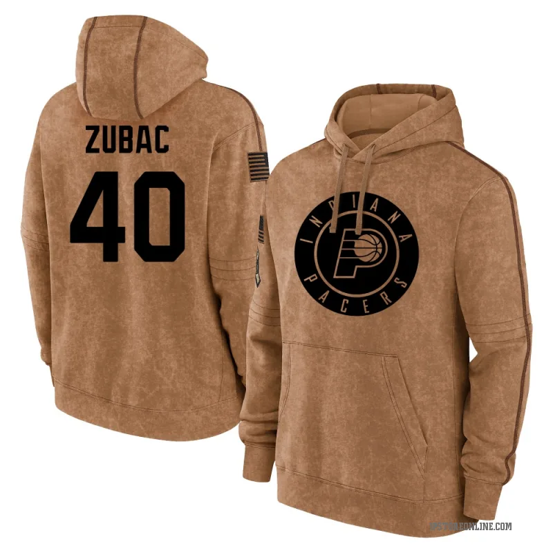 Ivica Zubac Men's Brown Indiana Pacers 2023 Salute to Service Club Pullover Hoodie