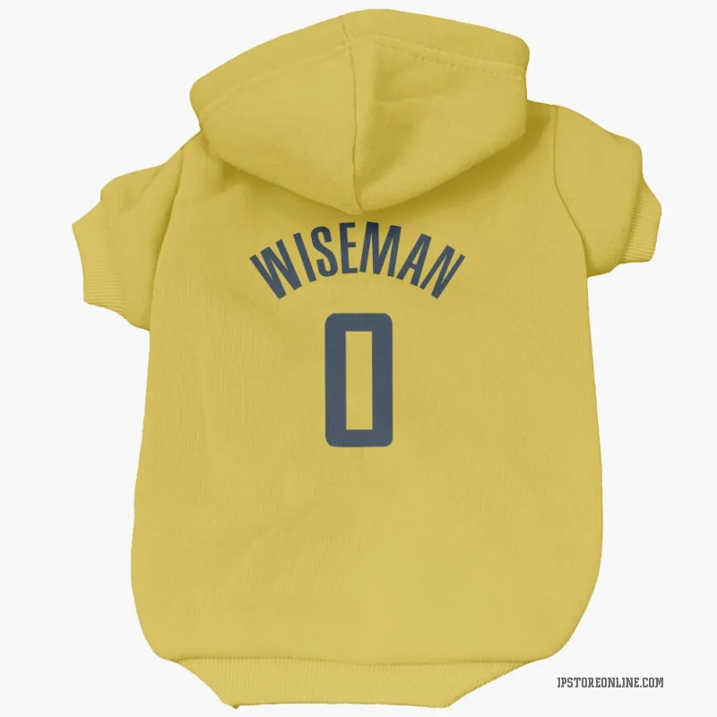 James Wiseman Gold Indiana Pacers Cat & Dog Pet Hoodie