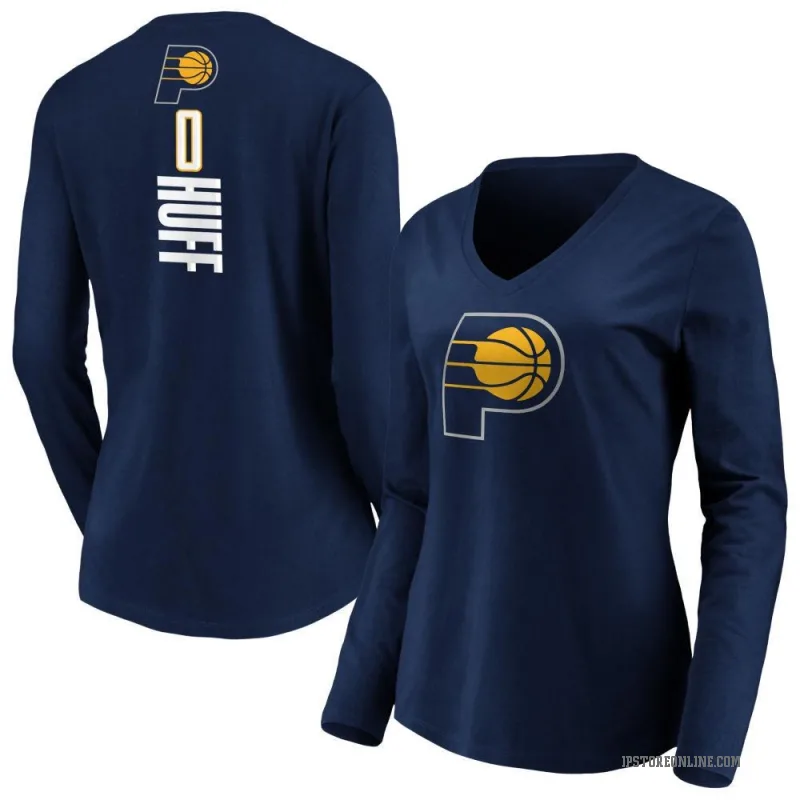 Jay Huff Women's Navy Indiana Pacers Backer Long Sleeve T-Shirt