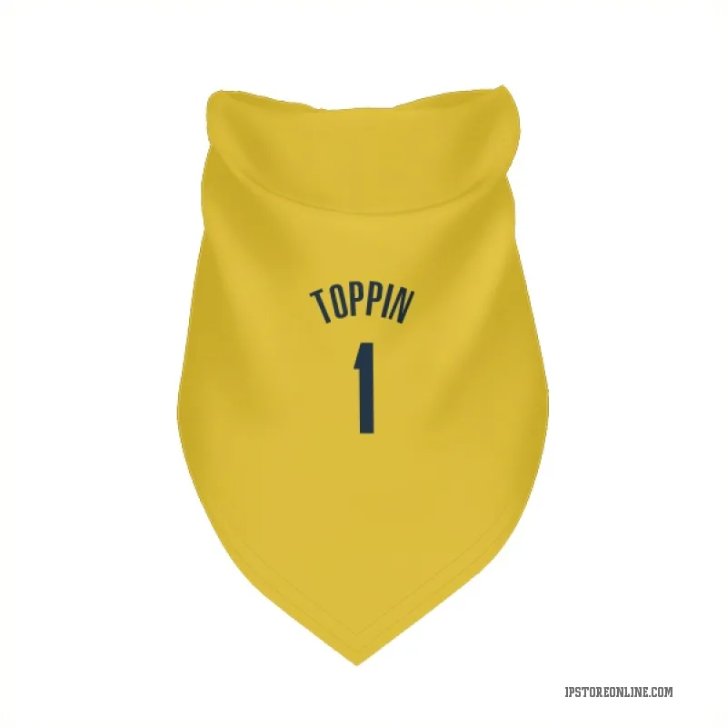 Obi Toppin  Gold Indiana Pacers  Cat & Dog Pet Bandana