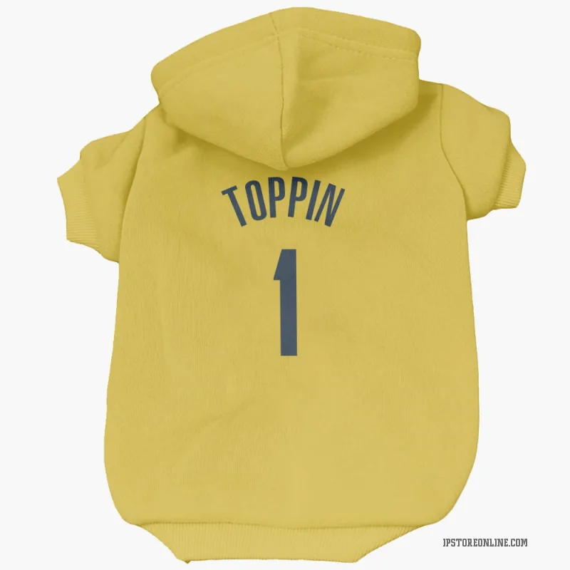 Obi Toppin  Gold Indiana Pacers  Cat & Dog Pet Hoodie