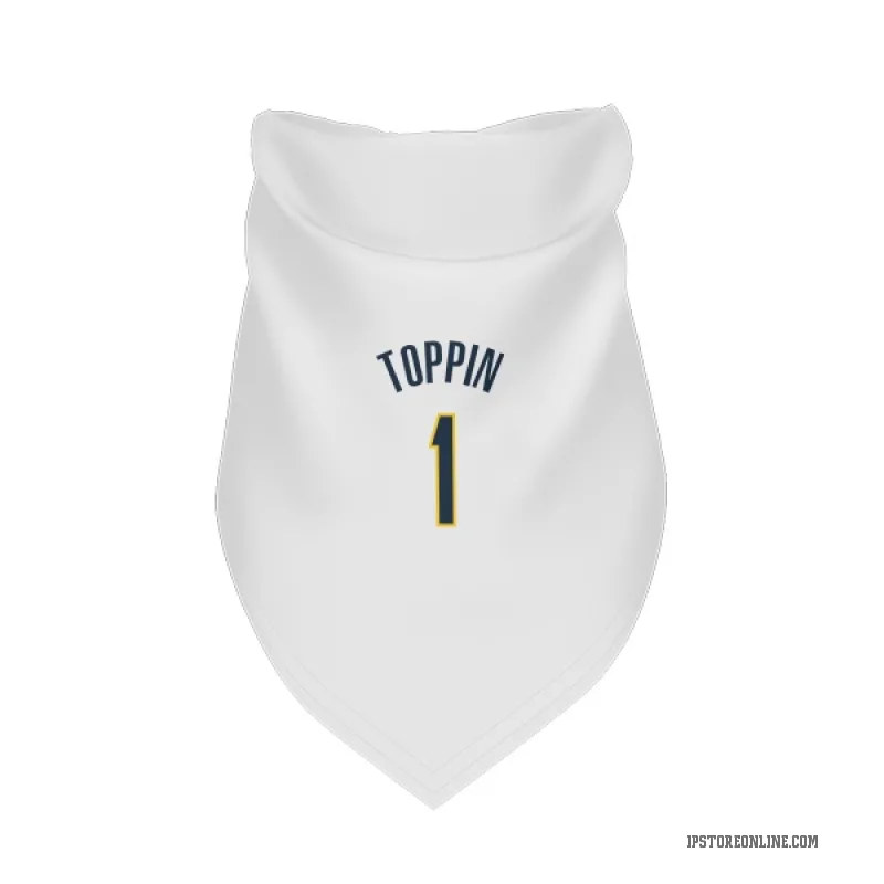 Obi Toppin  White Indiana Pacers  Cat & Dog Pet Bandana