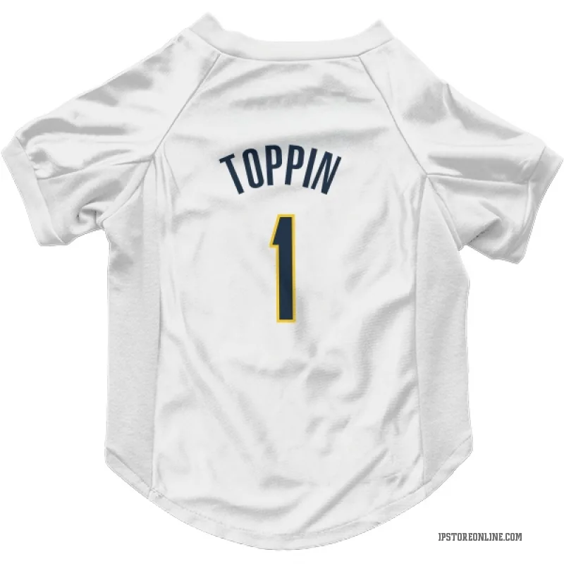 Obi Toppin  White Indiana Pacers  Cat & Dog Pet Jersey