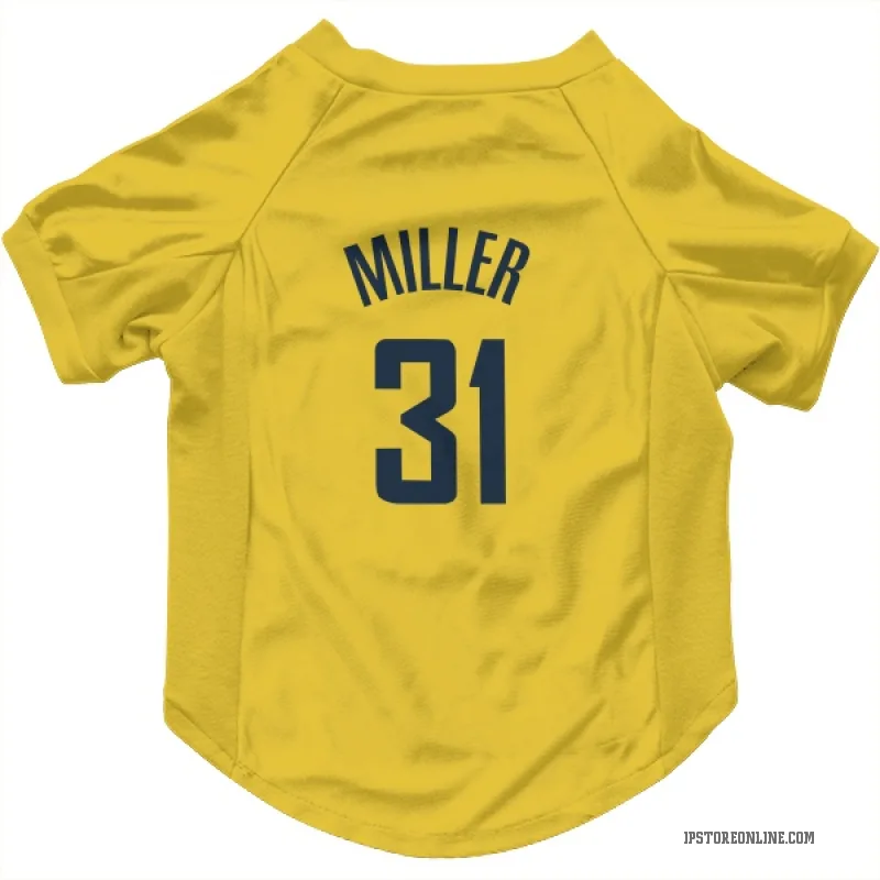 Reggie Miller Gold Indiana Pacers Cat & Dog Pet Jersey