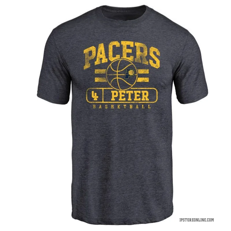 Taelon Peter Men's Navy Indiana Pacers Baseline T-Shirt