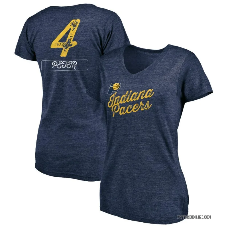 Taelon Peter Women's Navy Indiana Pacers Sideline V-Neck T-Shirt