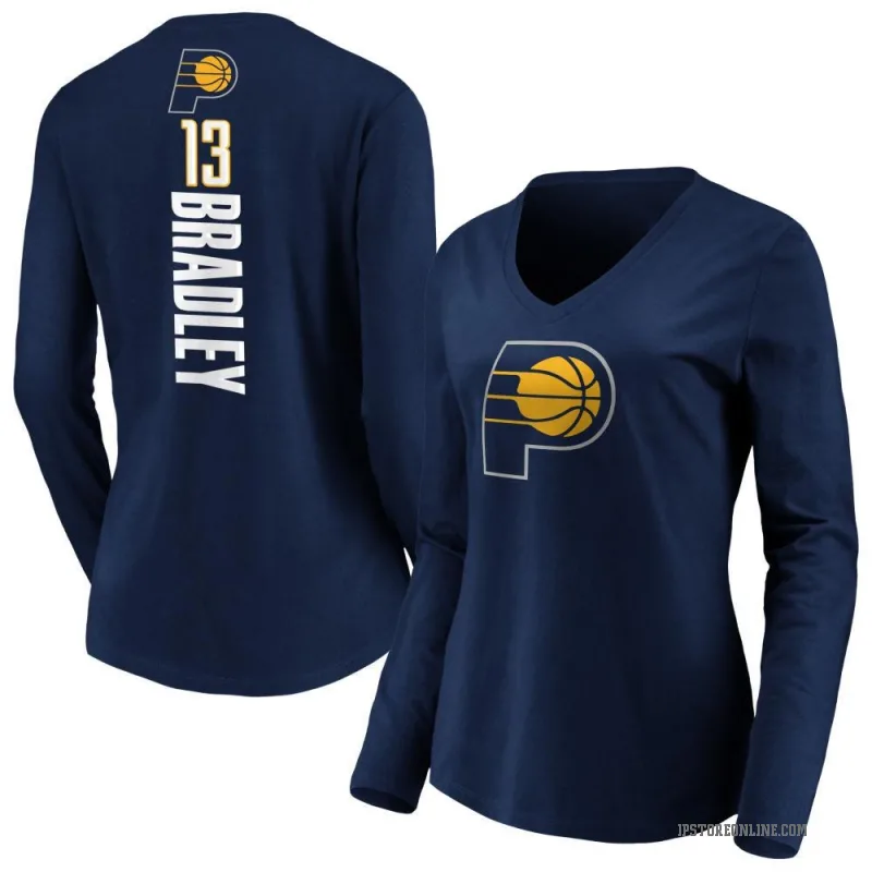 Tony Bradley Women's Navy Indiana Pacers Backer Long Sleeve T-Shirt