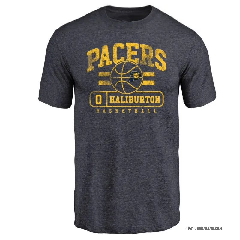 Tyrese Haliburton Men's Navy Indiana Pacers Baseline T-Shirt